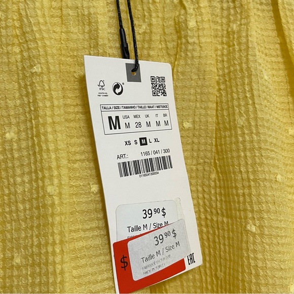 NWT ZARA Yellow Blouse - Picture 7 of 7